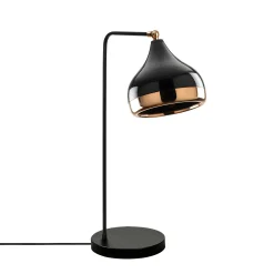 Lampe à poser design noir & cuivre, abat-jour orientable SILE