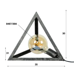 Lampe à poser industrielle forme pyramide RALF