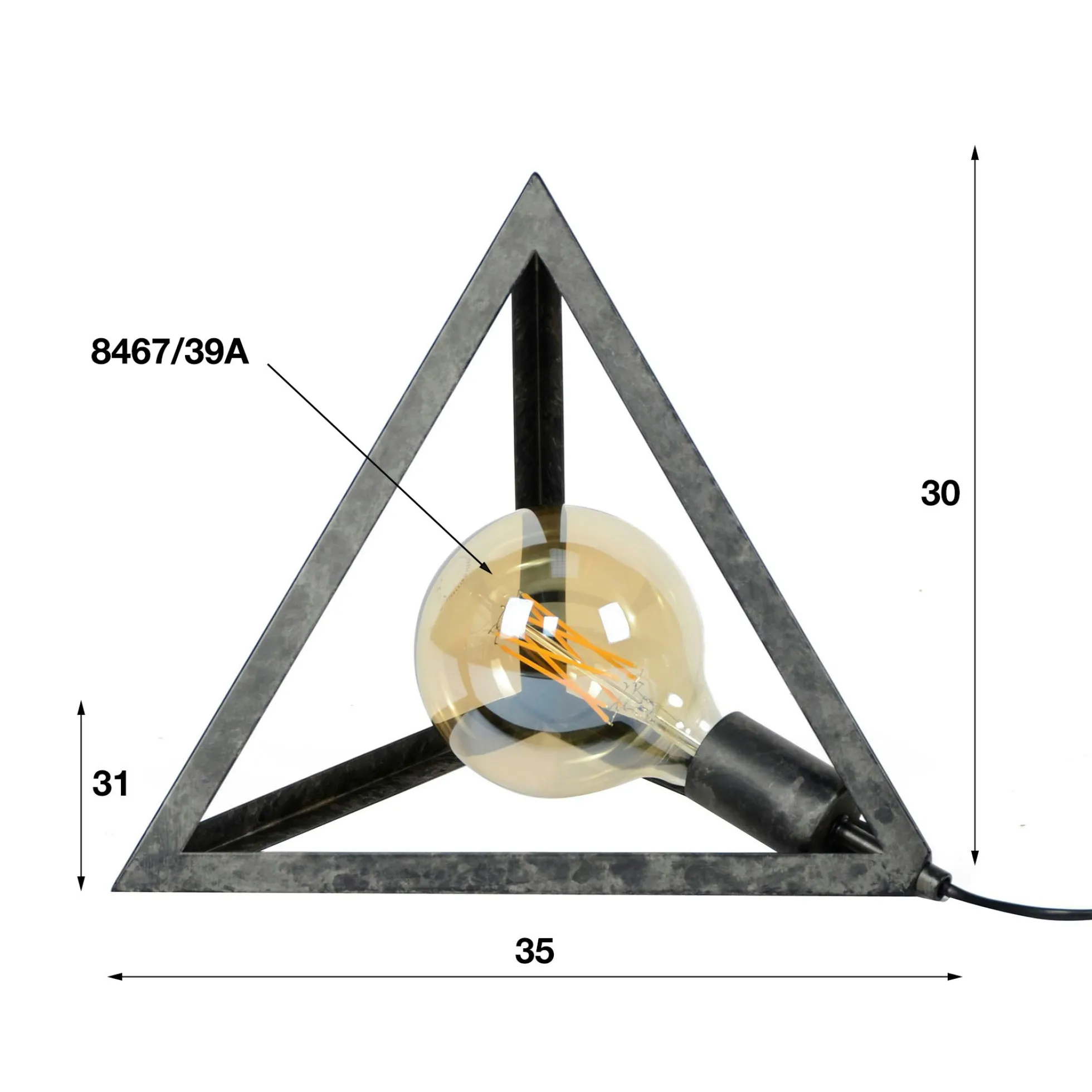 Lampe à poser industrielle forme pyramide RALF