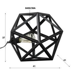 Lampe à poser métal noir forme hexagonale 41cm TRIBECA