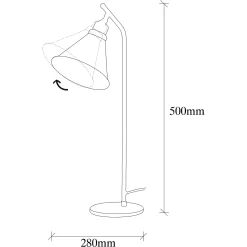 Lampe à poser vintage finition cuivrée, tête orientable SILE