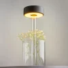Lampe rechargeable noire avec vase en verre design ALMA