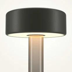 Lampe sans fil noire, avec vase en verre fumé ALMA