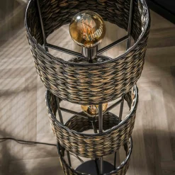 Lampe sur pied en jacinthe d'eau 3 abat-jour TASMANIE