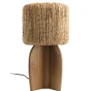 Lampe 30x30cm en rotin couleur naturelle et bois de teck recyclé SWING
