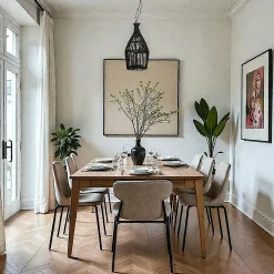 Lanterne rattan noir à suspendre H 35 cm