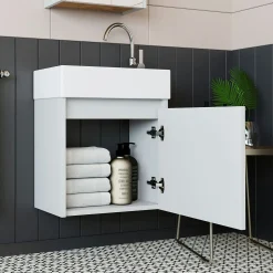 Lave-mains suspendu blanc 1 porte LUA