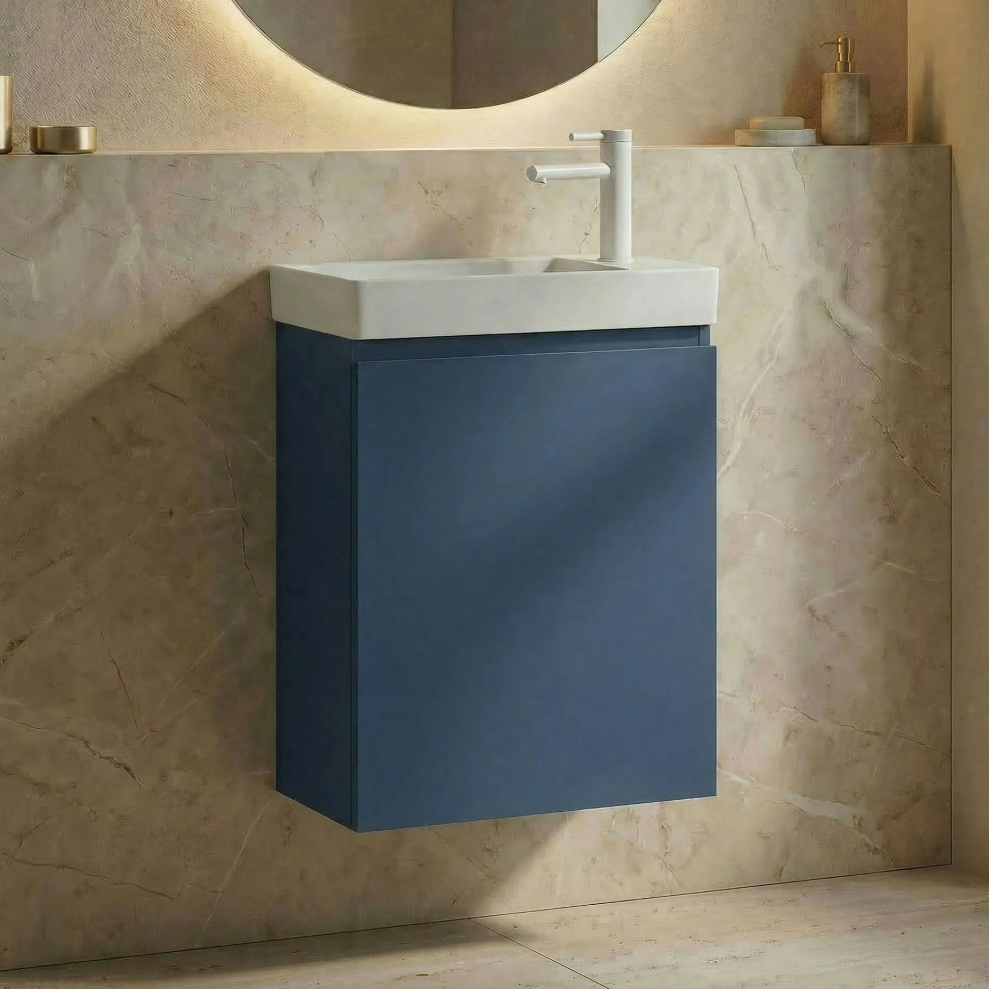Lave-mains suspendu bleu 1 porte IRIS