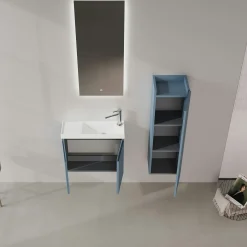 Lave-mains suspendu 60 cm bleu 2 portes IRIS