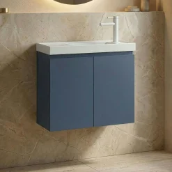 Lave-mains suspendu 60 cm bleu 2 portes IRIS