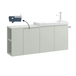 Lave-mains suspendu 110 cm cachemire 3 portes 2 niches IRIS
