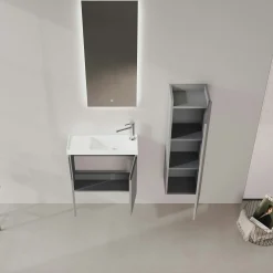 Lave-mains suspendu 60 cm gris 2 portes IRIS
