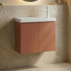 Lave-mains suspendu 60 cm rouge 2 portes IRIS