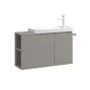 Lave-mains suspendu 80 cm taupe 2 portes 2 niches IRIS