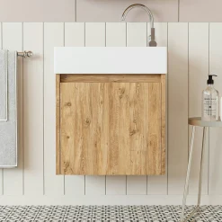 Lave-mains suspendu décor pin 1 porte LUA