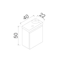 Lave-mains suspendu gris 1 porte IRIS
