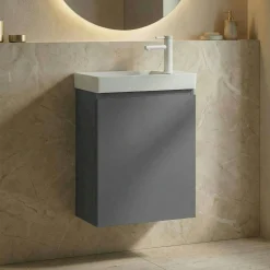 Lave-mains suspendu gris 1 porte IRIS