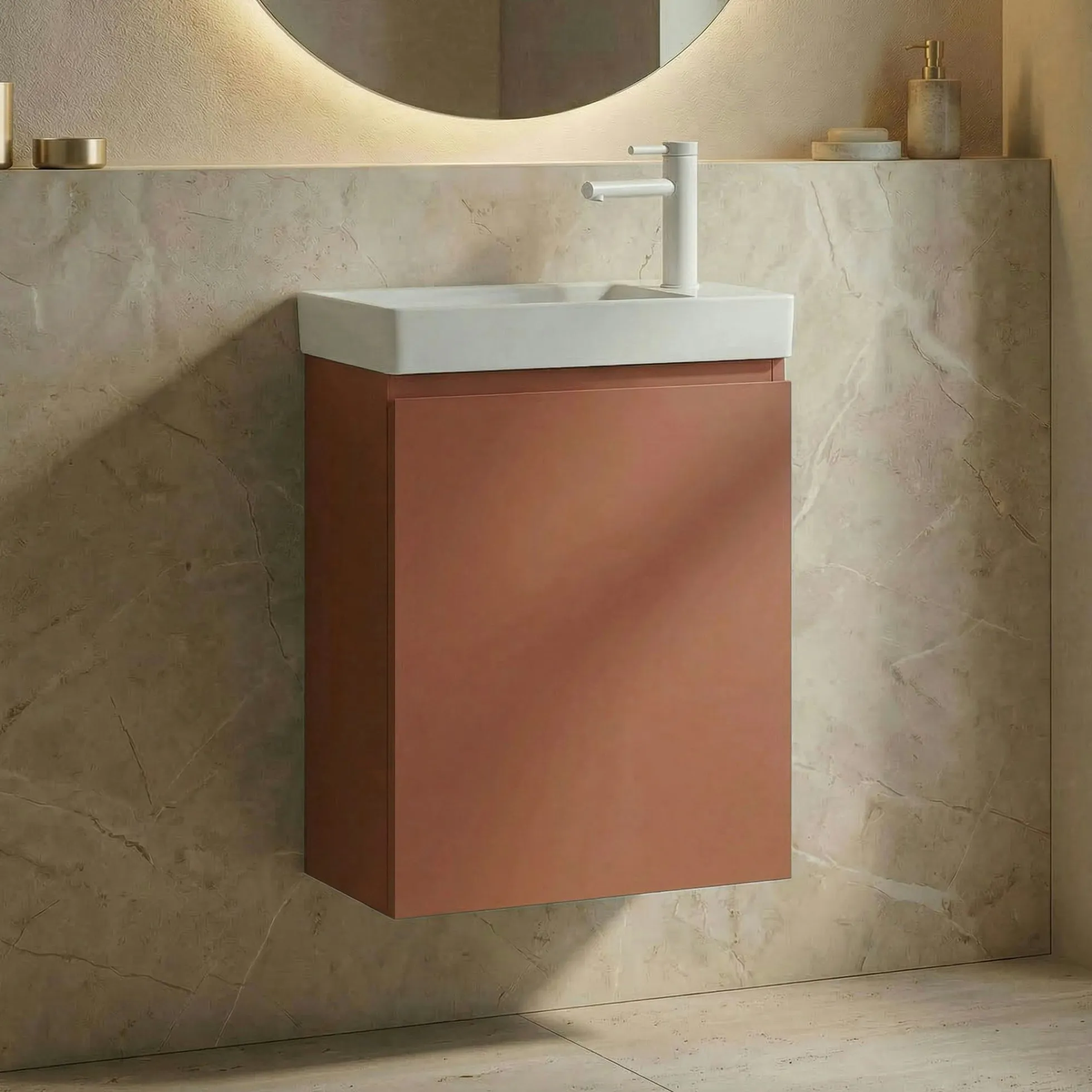 Lave-mains suspendu rouge 1 porte IRIS