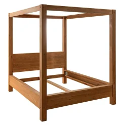 Lit baldaquin cadre 180 cm en bois – style naturel VERBIER