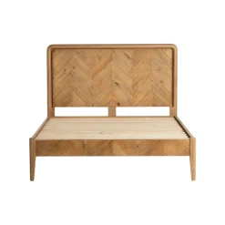 Lit 2 personnes en bois recyclé avec sommier 180 cm KEARNEY