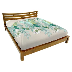 Lit 2 places couchage 140x190 avec tête de lit basse Hévéa 156x204x80cm NIAGARA