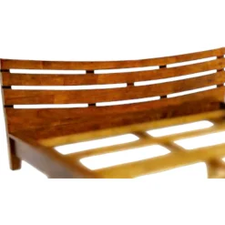 Lit 2 places couchage 180x200 avec tête de lit basse Hévéa 196x214x80cm NIAGARA