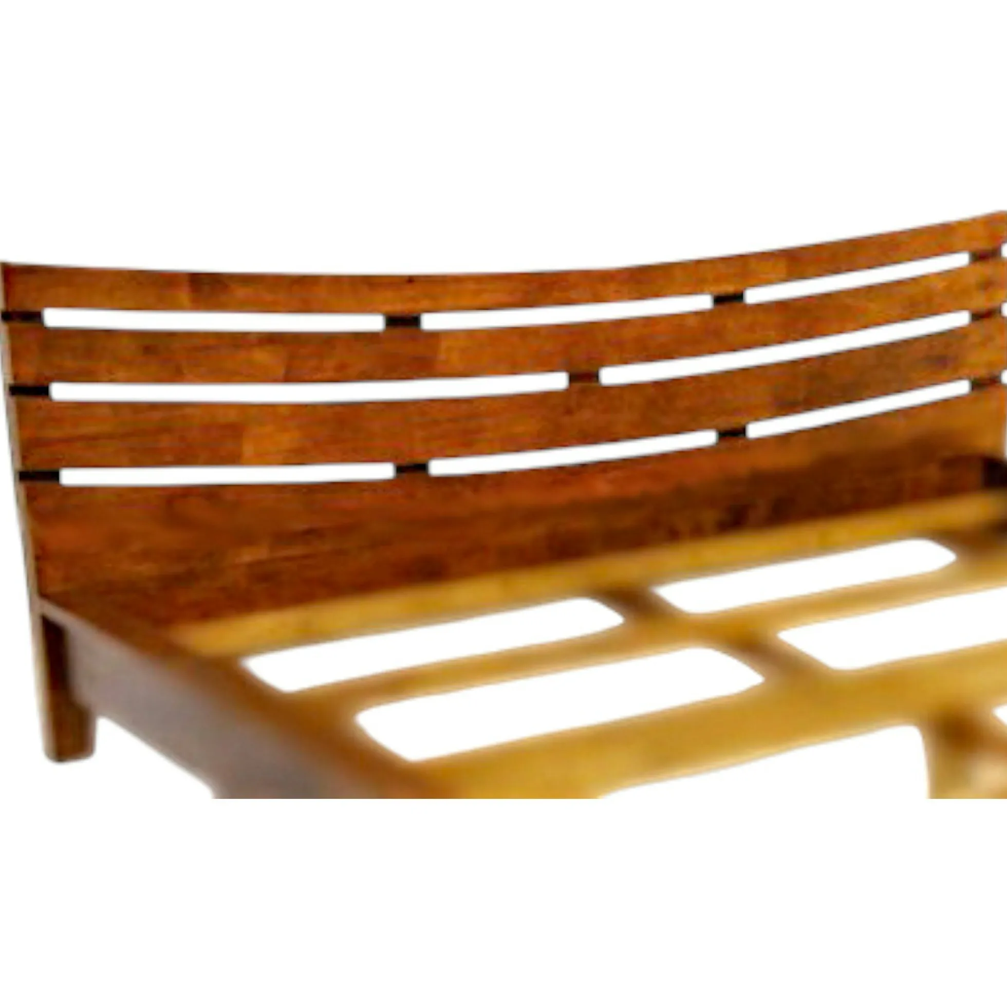 Lit 2 places couchage 180x200 avec tête de lit basse Hévéa 196x214x80cm NIAGARA