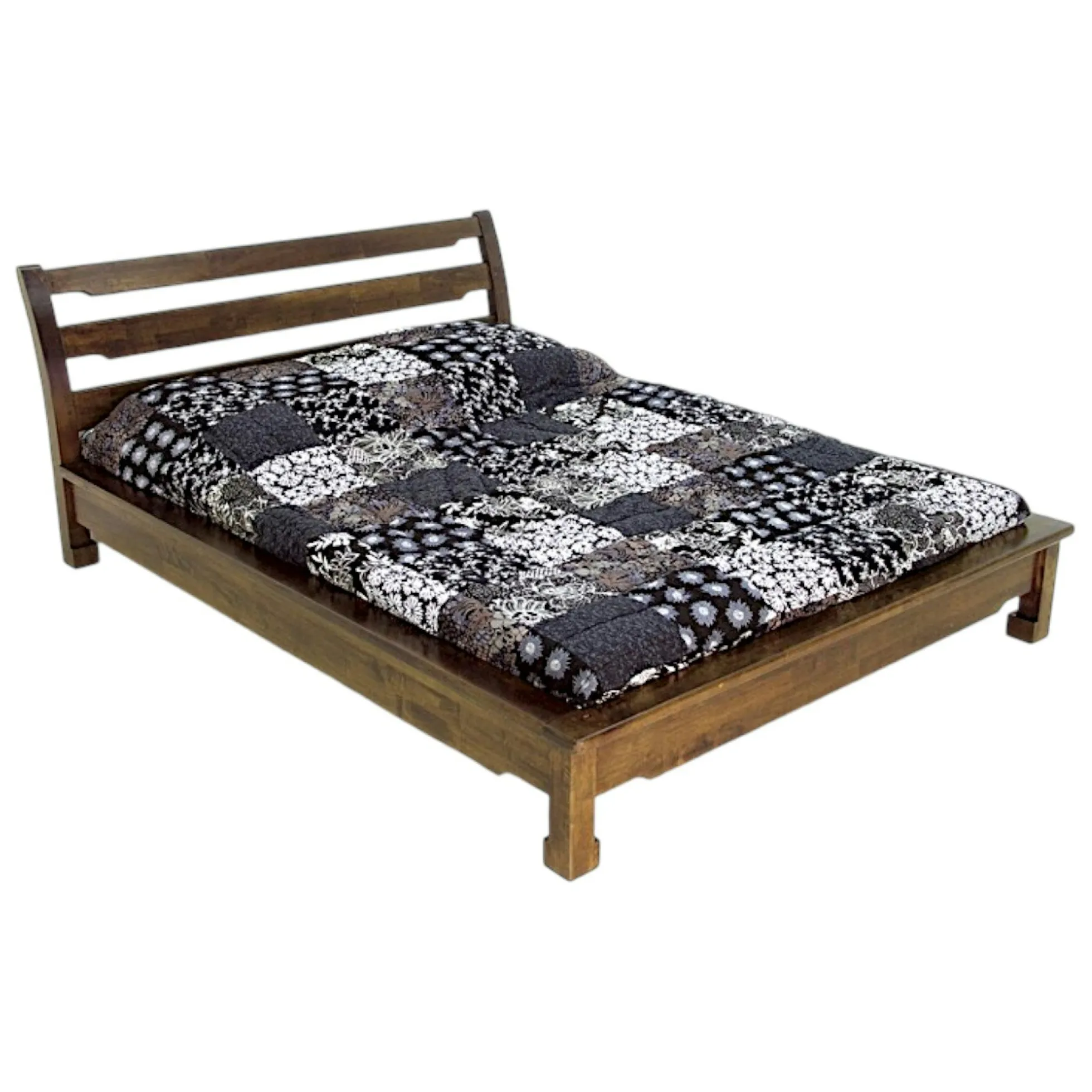 Lit 2 places façon futon Hévéa pour couchage 160x200 224x177x80cm MAORI