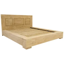 Lit 2 places Hévéa pour couchage 140x190 182x216x110cm OLGA