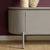 Long meuble TV suspendu bois gris 280 cm AREZZO