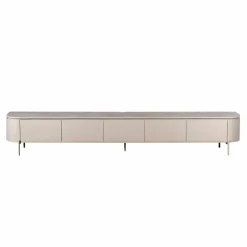 Long meuble TV suspendu bois gris 280 cm AREZZO
