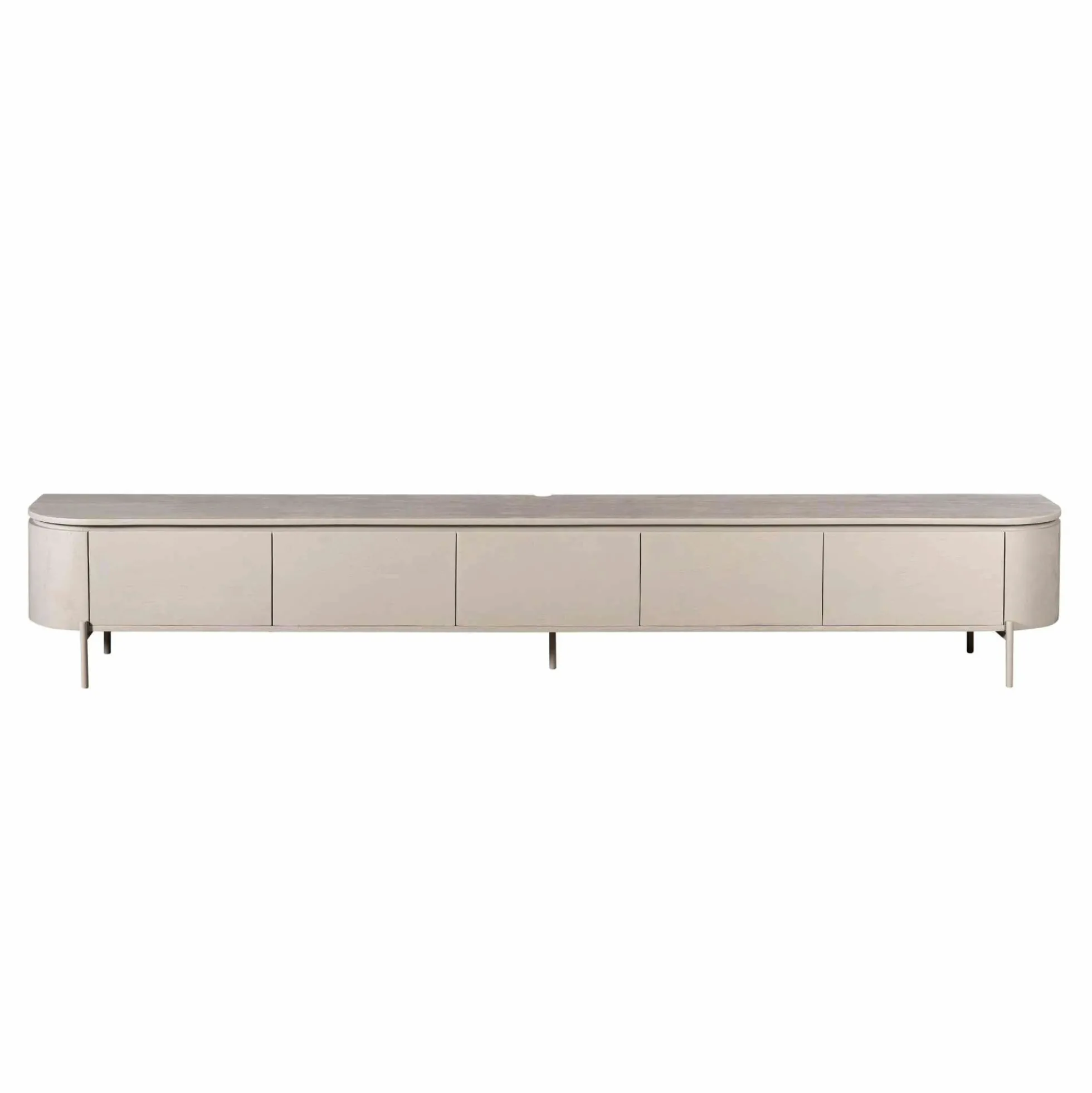 Long meuble TV suspendu bois gris 280 cm AREZZO