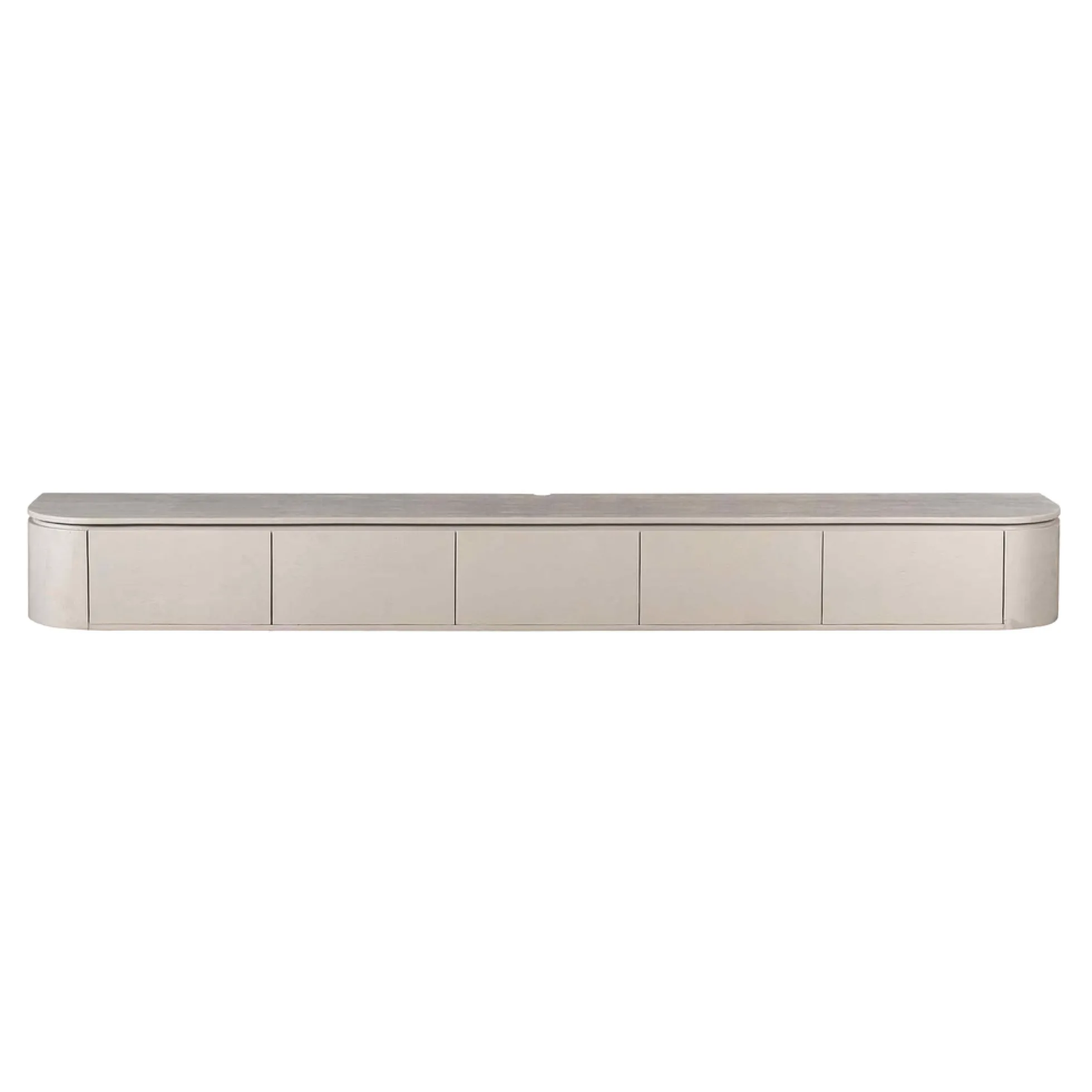 Long meuble TV suspendu bois gris 280 cm AREZZO