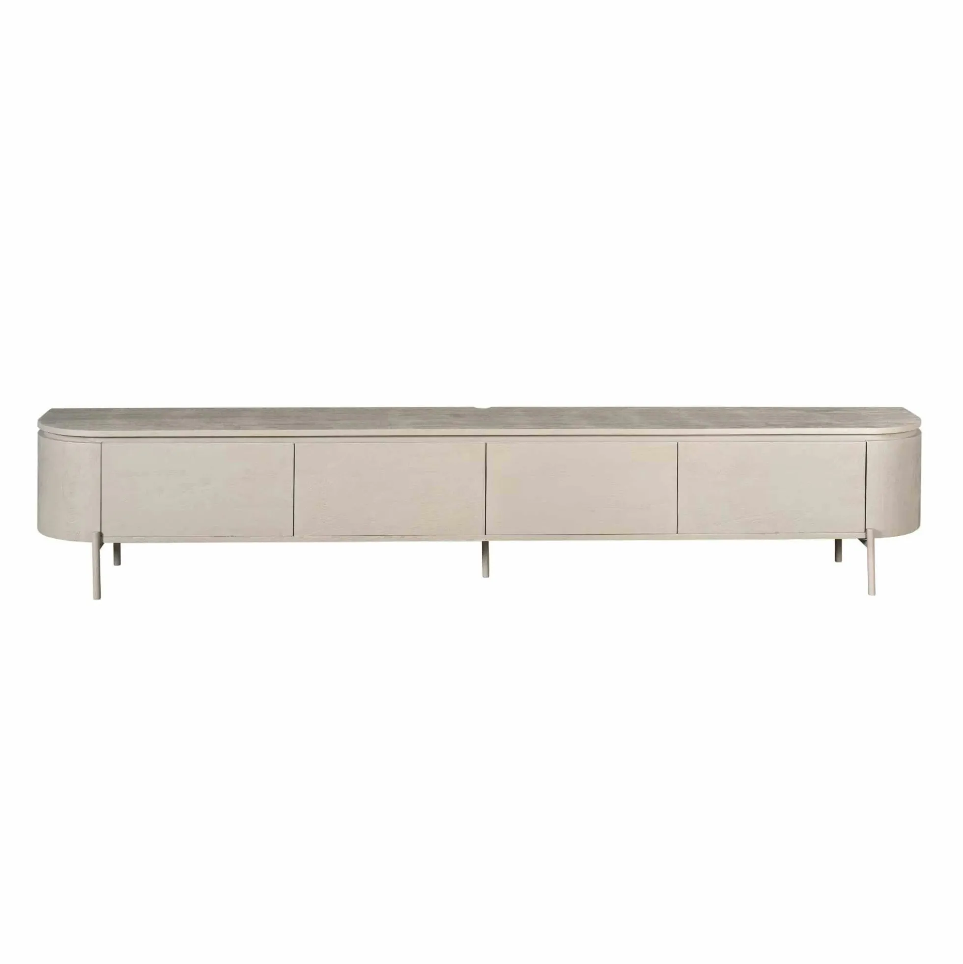 Long meuble TV suspendu bois gris 240 cm AREZZO