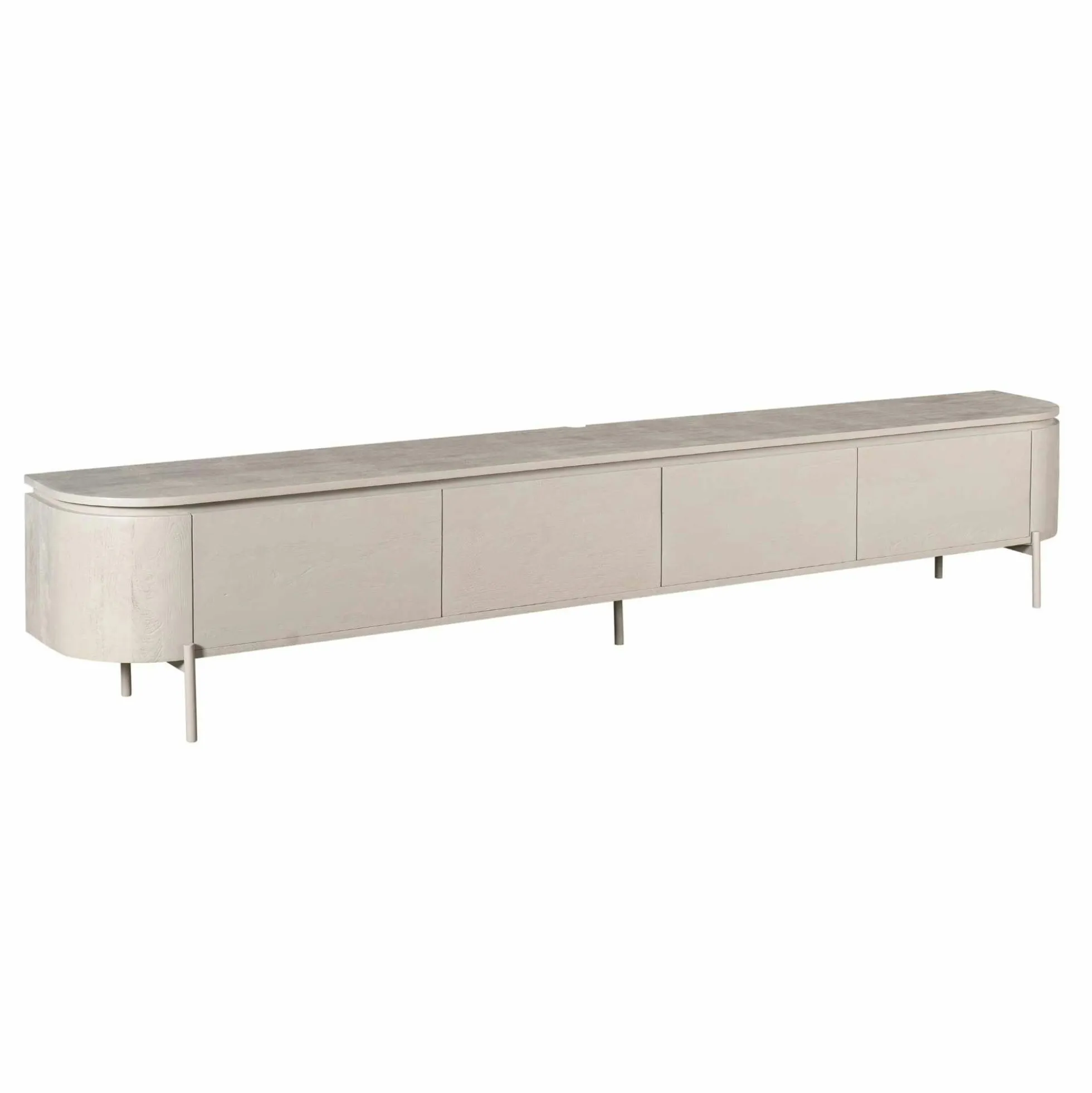 Long meuble TV suspendu bois gris 240 cm AREZZO