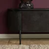 Long meuble TV suspendu bois noir 240 cm AREZZO