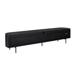Long meuble TV suspendu bois noir 240 cm AREZZO