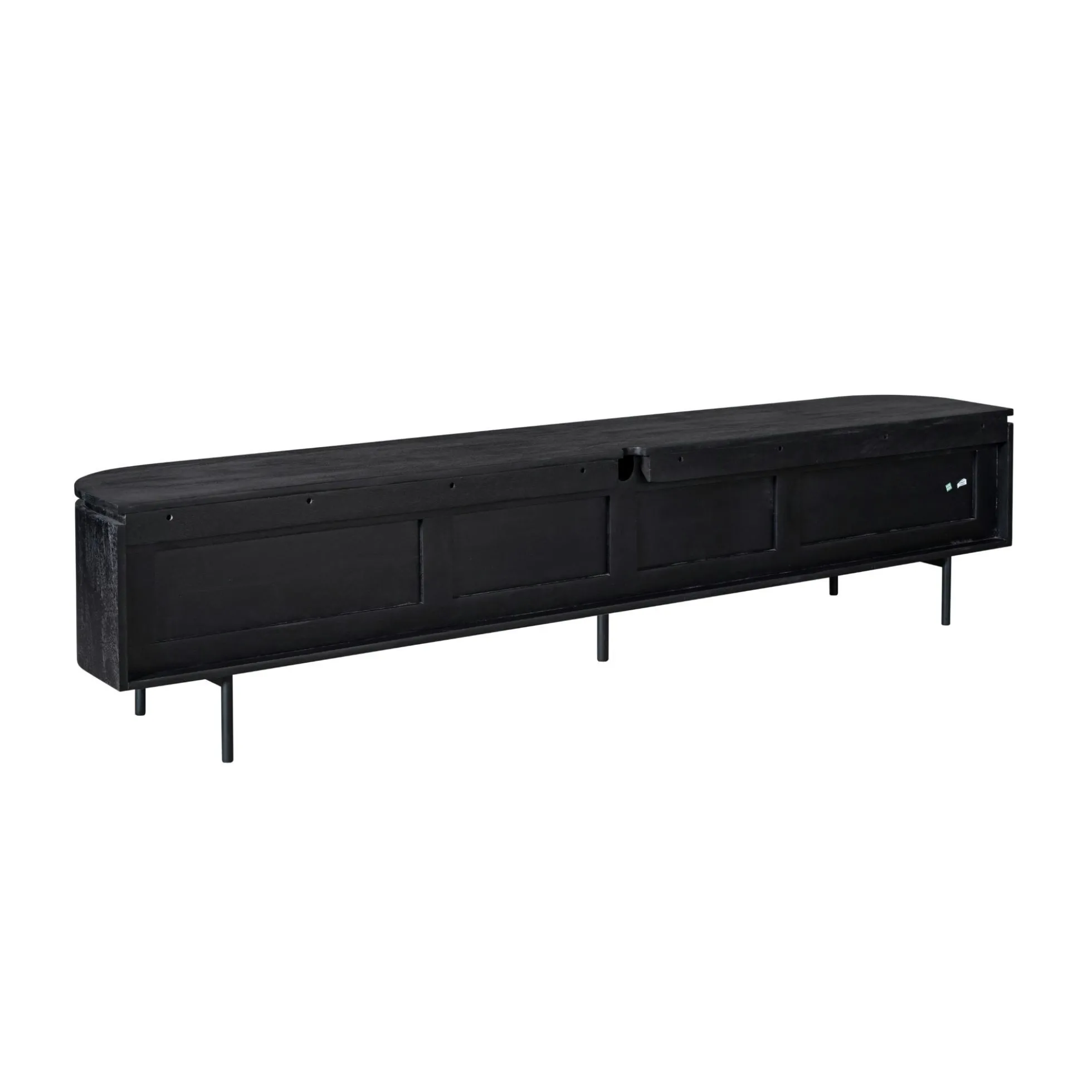 Long meuble TV suspendu bois noir 240 cm AREZZO