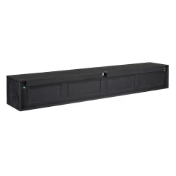 Long meuble TV suspendu bois noir 3 tiroirs 1 niche 240 cm AERA