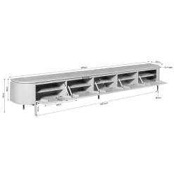 Long meuble TV suspendu bois sable 280 cm AREZZO