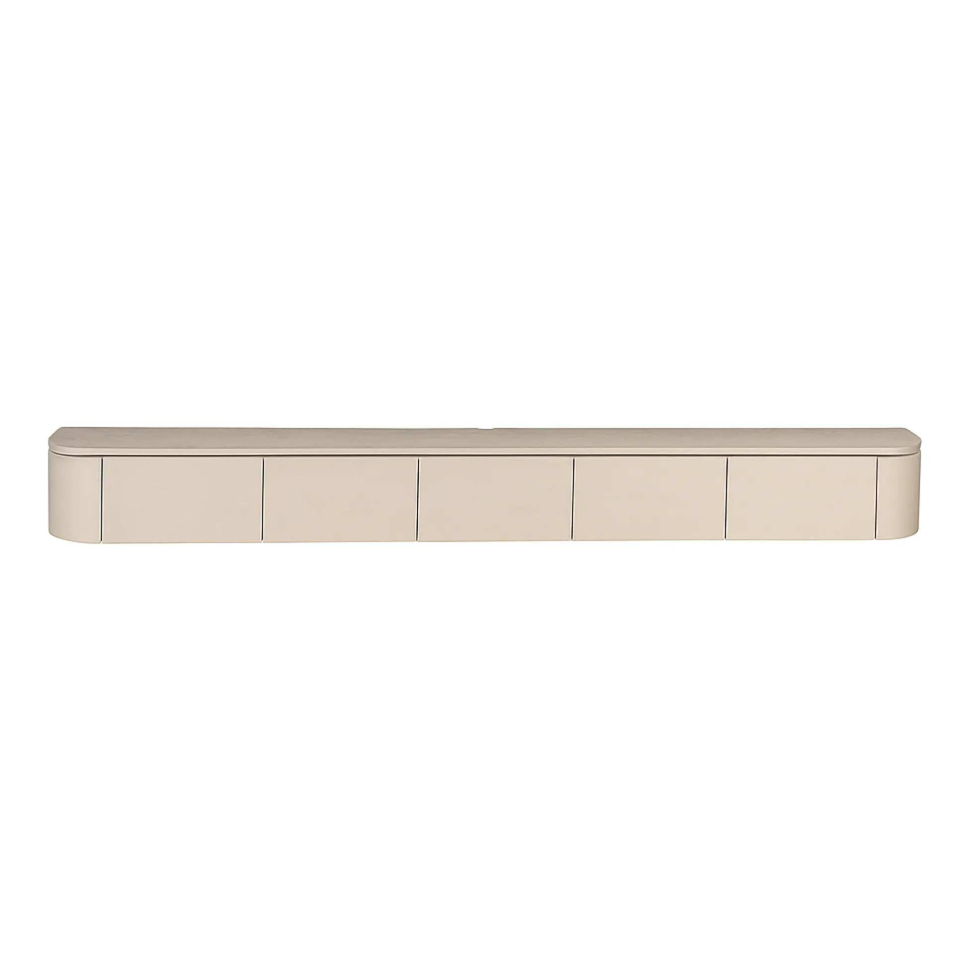 Long meuble TV suspendu bois sable 280 cm AREZZO