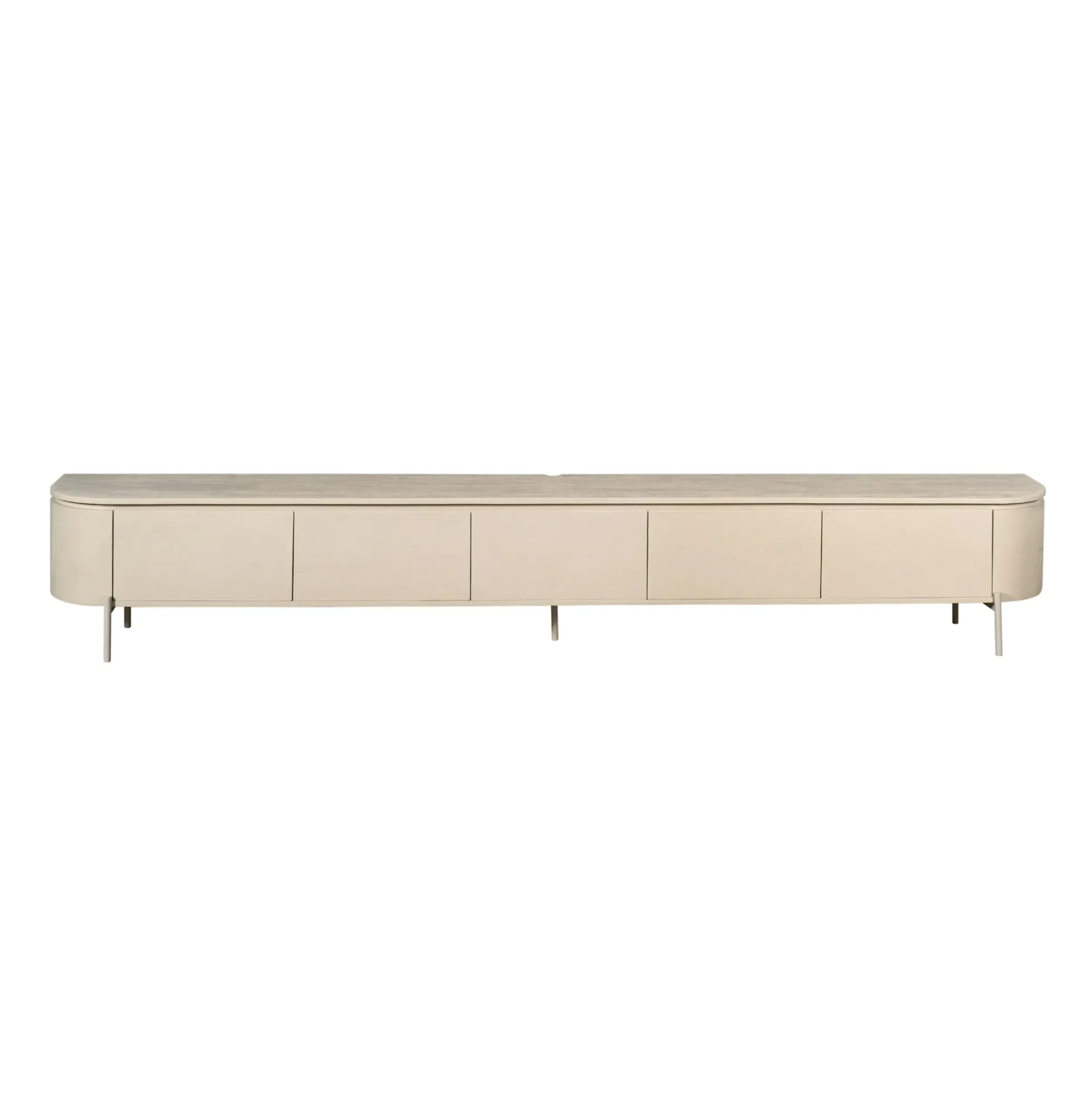 Long meuble TV suspendu bois sable 280 cm AREZZO