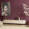 Long meuble TV suspendu bois sable 240 cm AREZZO