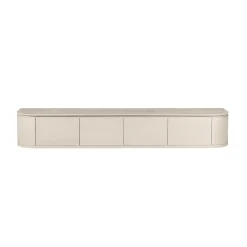 Long meuble TV suspendu bois sable 240 cm AREZZO