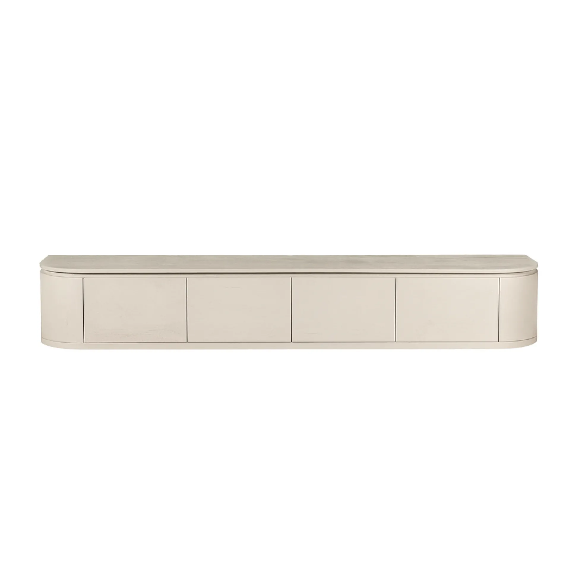 Long meuble TV suspendu bois sable 240 cm AREZZO