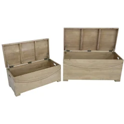 Lot de 2 bancs coffre Hévéa 100x45x45cm NIAGARA