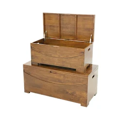 Lot de 2 bancs coffre Hévéa 100x45x45cm NIAGARA