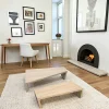 Lot de 2 tables basses / d'appoint Hévéa asymétriques 99x48x27cm OLGA