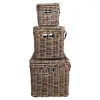 Malle de rangement en rotin avec attaches (lot de 3) MANY