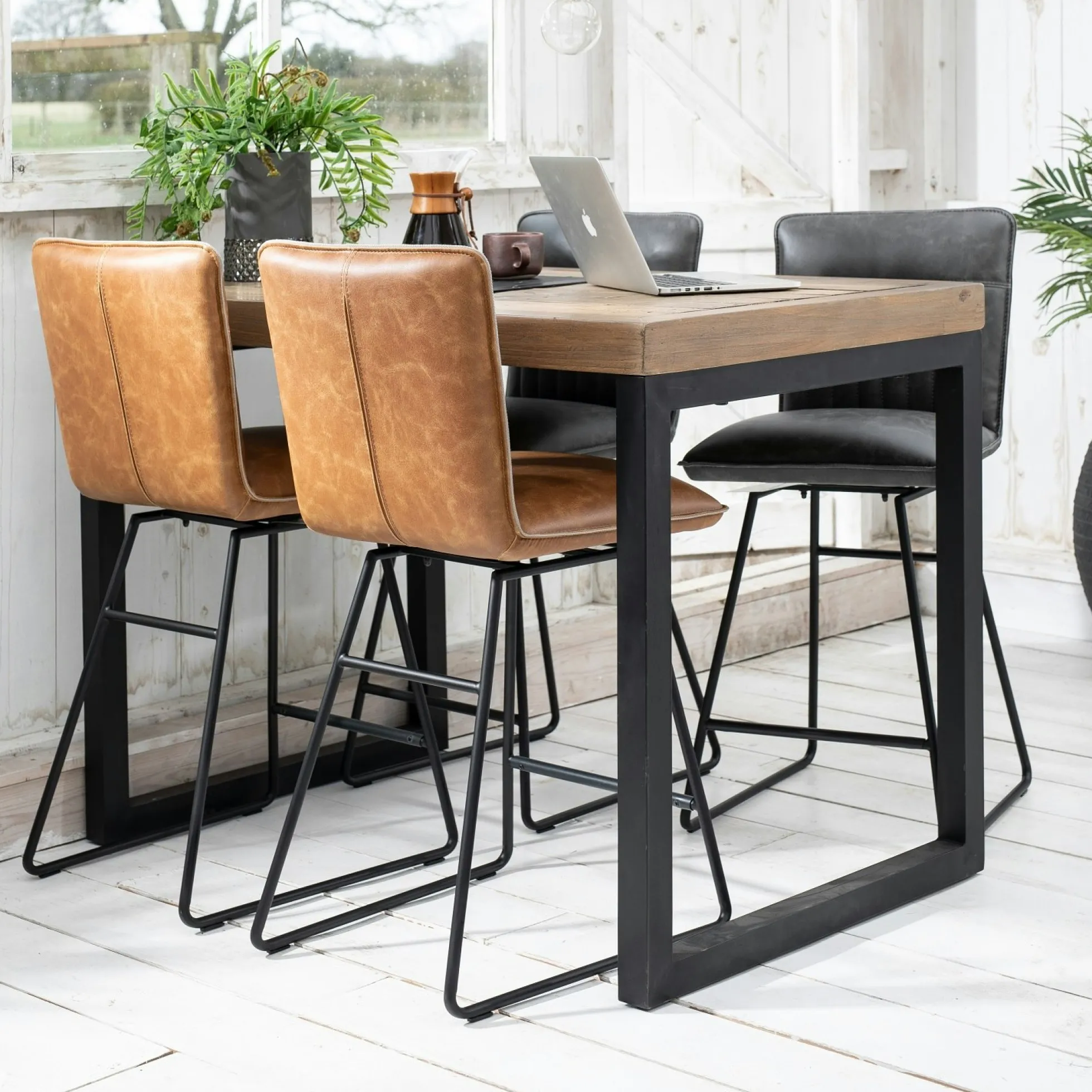 Mange-debout rectangulaire bois recyclé 120x75 BRISBANE